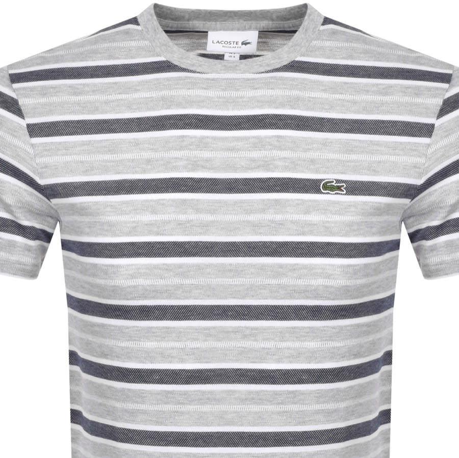 Alternative Image for ProductLacoste Crew Neck Stripe T Shirt Grey2